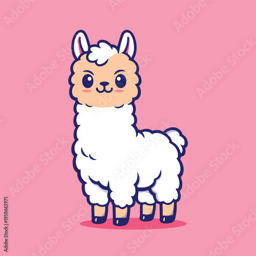 llama, alpaca, sticker, set, children, colourful, baby 