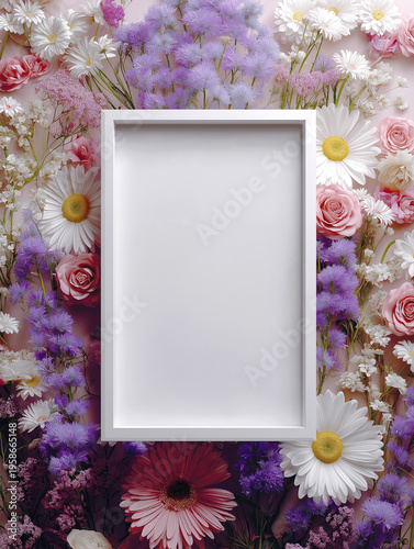 Floral framework for photo or congratulation