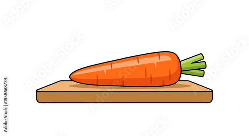 Fresh Orange Carrot on Wooden Board.