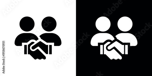 Black and white handshake between two people partnership