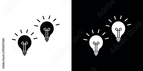 Black and white light bulb on split background lightbulb