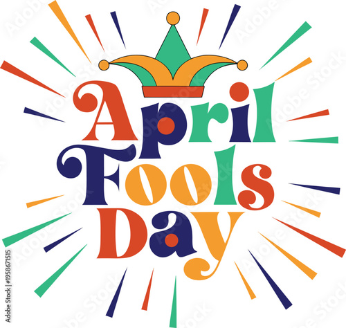 Vibrant april fools day jester graphic