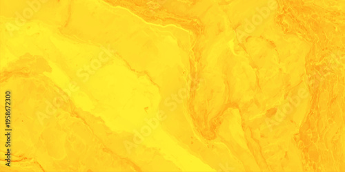 Yellow liquid marble background with vibrant fluid swirl texture and abstract golden acrylic paint patterns