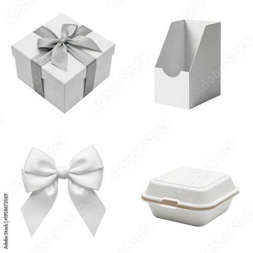 Wallpaper Mural Four elegant gift wrapping accessories set, isolated on transparent cutout png. Torontodigital.ca