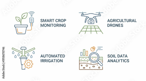 Agricultural drones monitor crops with automated irrigation and soil data analytics