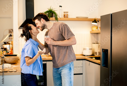 Couple shares a moment in t...