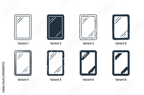 Minimalist design shows six tablet frame styles