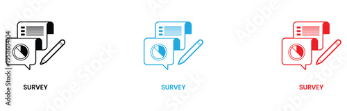 Hand completing digital survey form on tablet with checkmarks and pen icons
