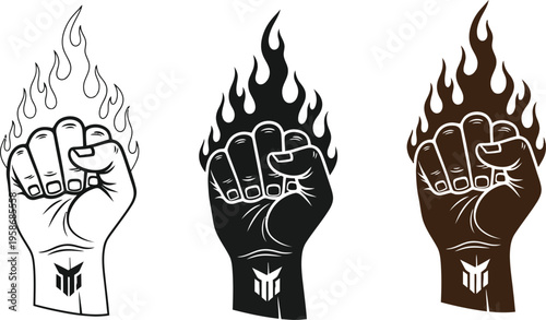 Fiery fists of unity and resistance
