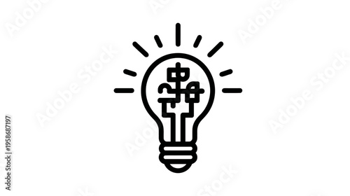 Financial Idea Lightbulb Icon: Creative Business Solution for Profit, Investment & Economic Success
