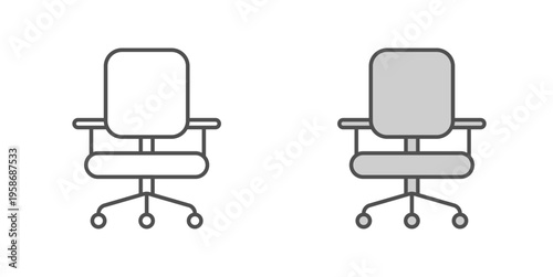 Desk Chair vector Icon – Office Furniture Symbol