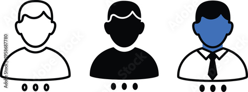 Three anonymous business people illustrations