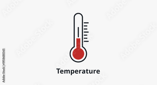 Thermometer icon with rising temperature