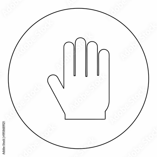 Open Human Hand Black Icon Vector .  Palm Gesture Silhouette Illustration