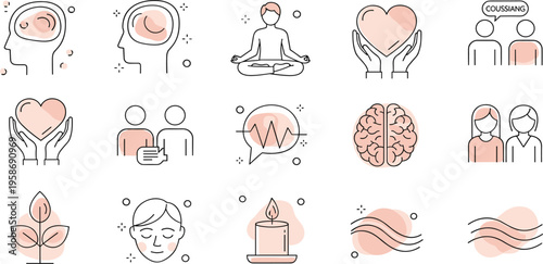 Emergency Medical Services (EMS) and Hospital Infrastructure Icon Set featuring Ambulances, AEDs, Critical Care Procedures, and Healthcare Logistics