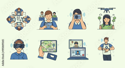 people using virtual reality technology