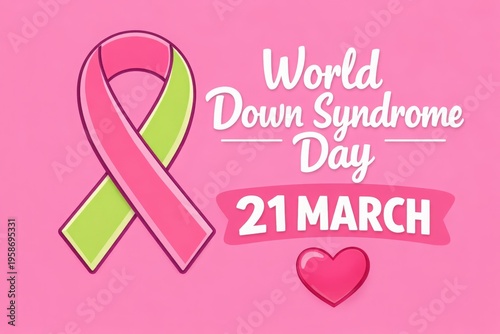 NGOs World Down Syndrome Day Awareness Ribbon Support Inclusion Concept