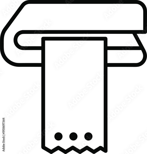 Bathroom towel rack icon vector illustration of a hanging folded towel for hotel spa bathroom hygiene and home interior branding
