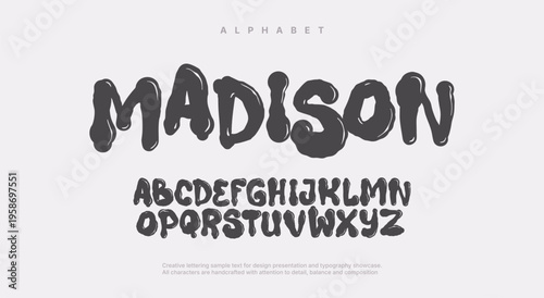 Hand drawn font in modern brush style. Handwriting typography for design. Creative vector illustration.