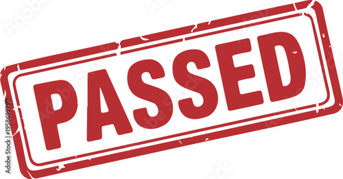 Red Passed Approval Stamp Label
