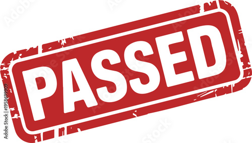 Red Passed Stamp Badge Design