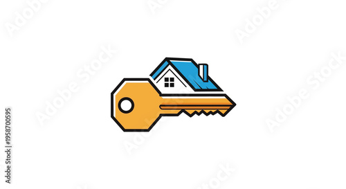House Key Real Estate Property Symbol.