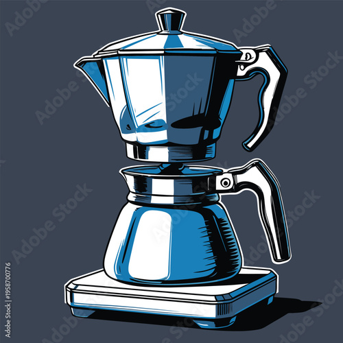 flat vector image of coffee maker