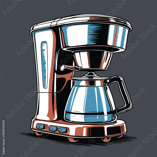 flat vector image of coffee maker