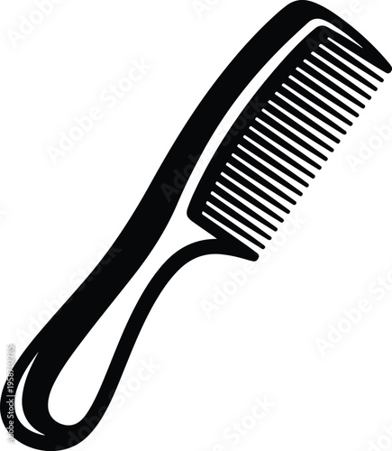 Silhouette of a professional hair comb for barber salon vector illustration
