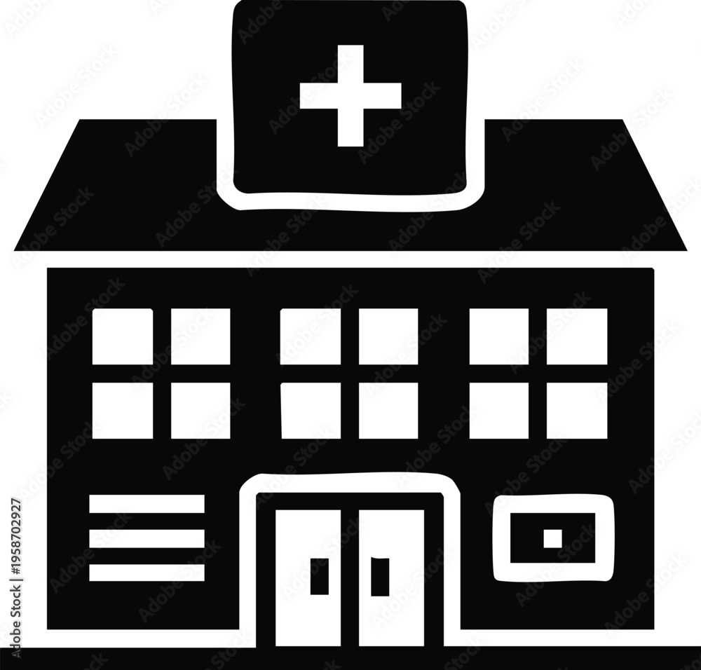 Obraz premium black and white hospital illustration.