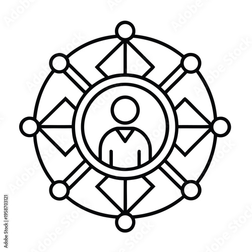 Brand affinity icon line art vector on white background.eps