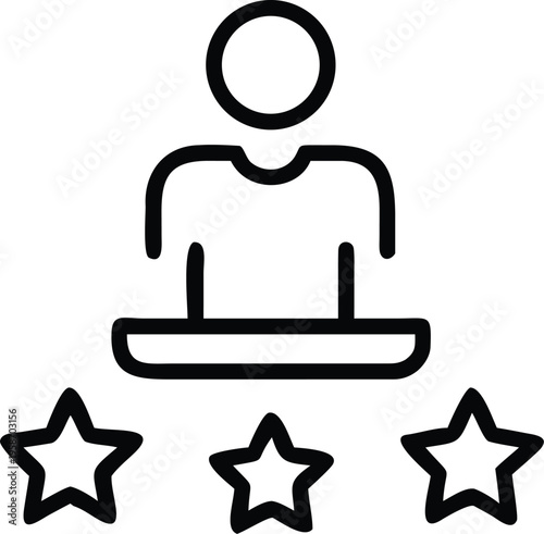 Professional-skill ability icon outline on white background.eps