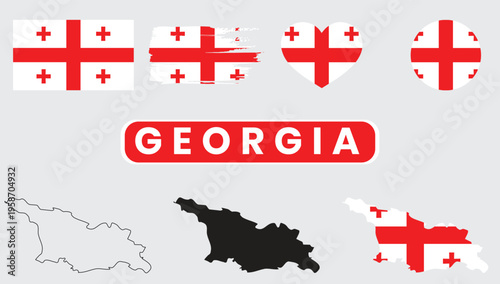 Georgia country symbols and flagsGeorgia country symbols and flags
