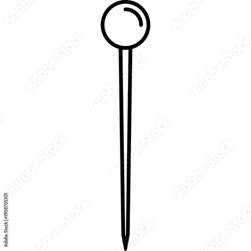 Minimalistic brass lace making pin outline icon