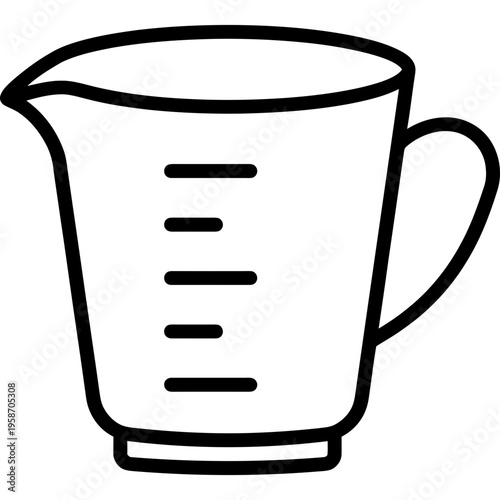 Minimalistic graduated glass medicine measure cup outline icon