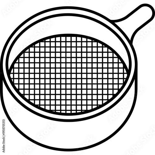 Minimalistic pharmaceutical powder sifter outline icon