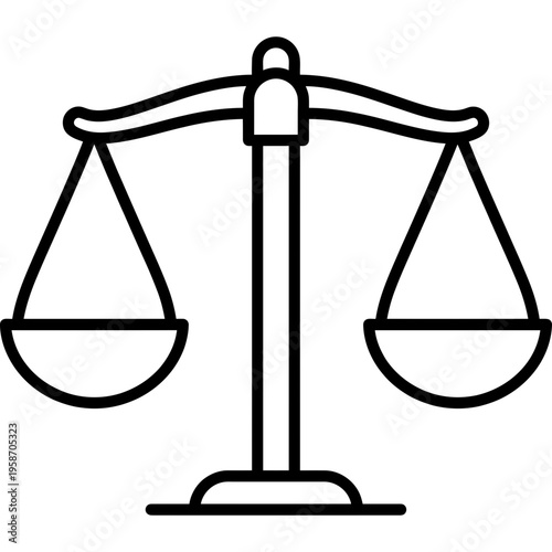 Minimalistic apothecary prescription balance scale outline icon