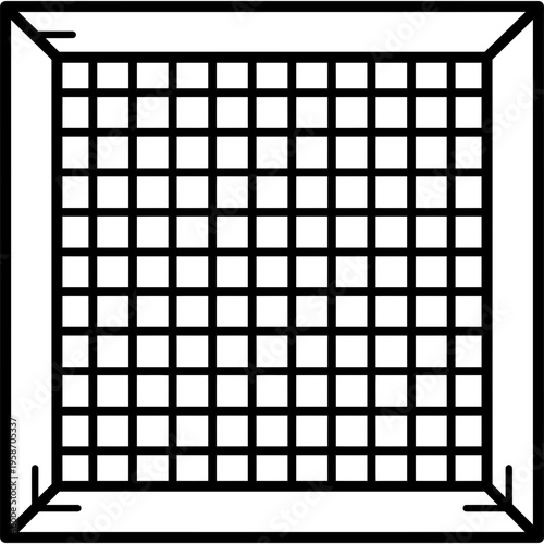 Minimalistic stretched rug canvas mesh on frame outline icon