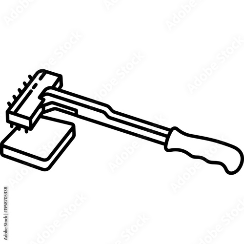 Minimalistic carpet knee kicker stretcher outline icon