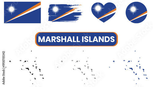Marshall islands flag variations and logoMarshall islands flag variations and logo