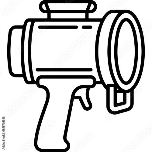 Minimalistic naval Aldis signal lamp outline icon