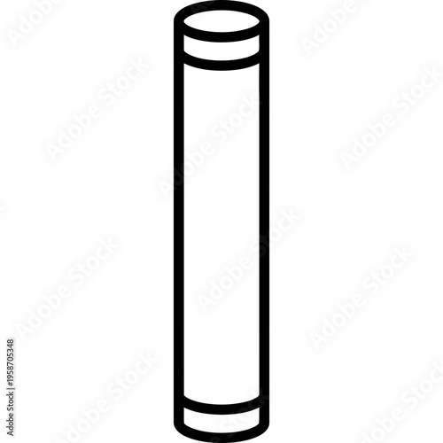 Minimalistic violin sound post dowel outline icon