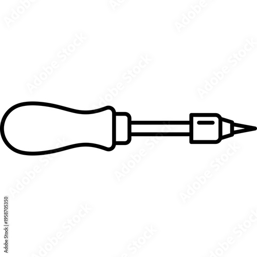 Minimalistic dot stippling engraving tool outline icon