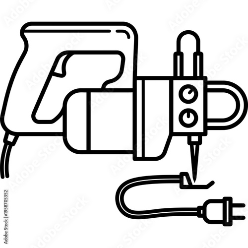 Minimalistic electric speed tufting machine outline icon