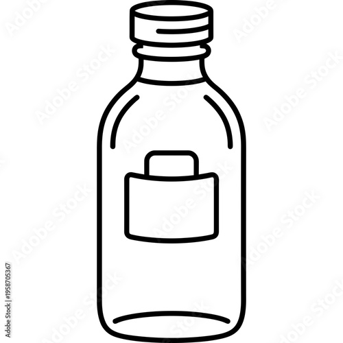 Minimalistic bottle of taxidermy tanning solution outline icon