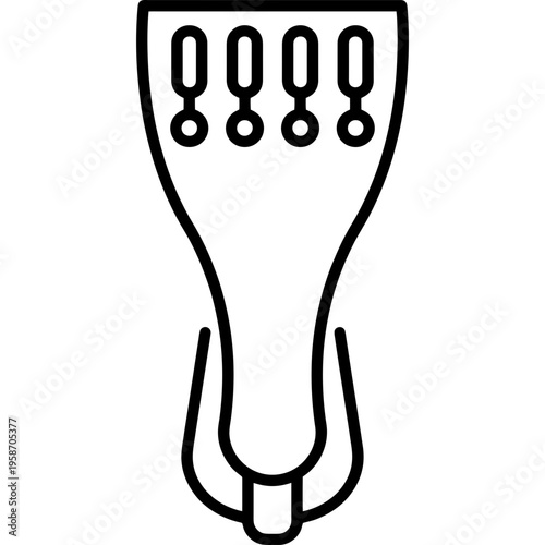 Minimalistic violin tailpiece with fine tuners outline icon