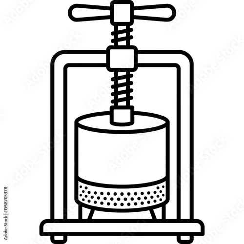 Minimalistic small screw tincture herb press outline icon