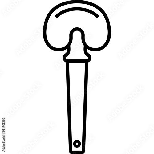 Minimalistic wooden violin tuning peg outline icon