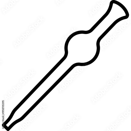 Minimalistic glass wine thief pipette sampler outline icon