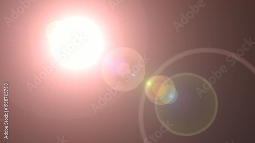 Sunlight optical lens flare video animation.	